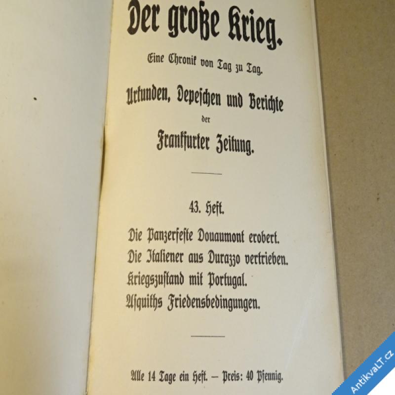 foto DER GROSSE KRIEG Frankfurt. Zeitung 43. 1916