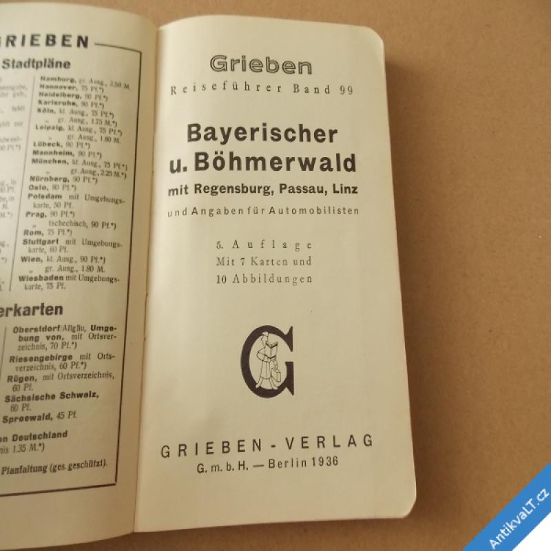 foto Bayerischer Wald und Böhmerwald Grieben Reiseführer 1936 Berlin