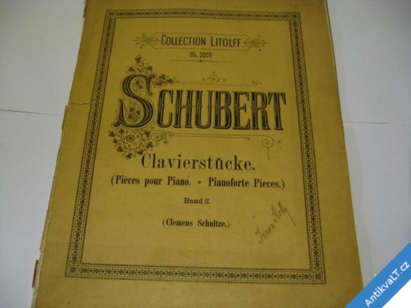 foto 
  SCHUBERT CLAVIERSTÜCKE  PIANO CA 1910 